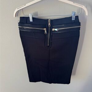 Givenchy Black Pencil Skirt with Zipper Accents